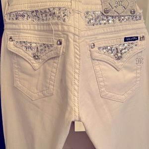 Miss me white jeans with sparkles size 28